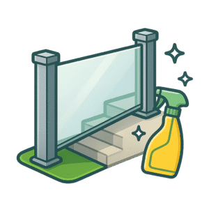 curatare usoara balustrade sticla